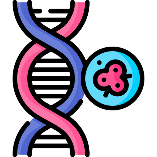 Estrutura de DNA representando avaliação oncogenética
